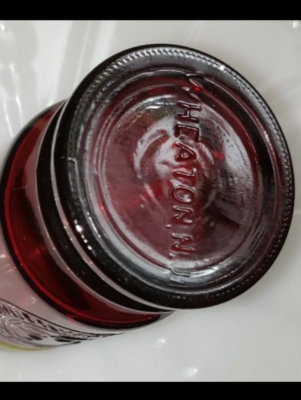 Vintage Ruby Red Wheaton Jar With Screw Top Lid